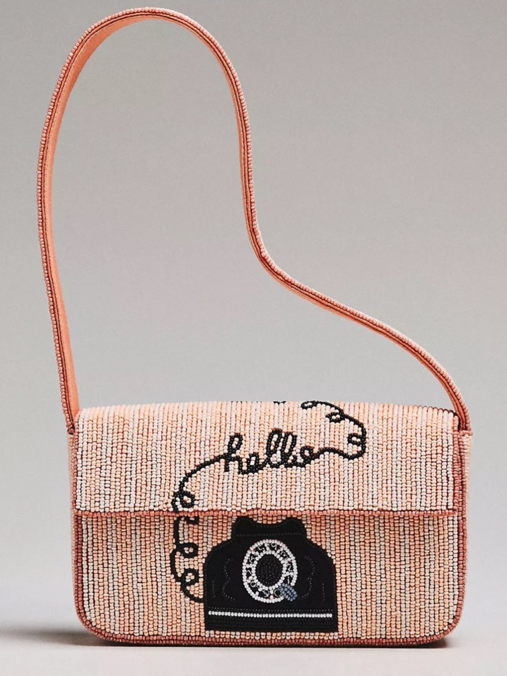 Anthropologie The Fiona Beaded Bag: Call me Shoulder Bag Rotary Phone - Picture 4 of 4